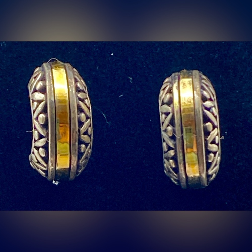 These 14kt  and sterling silver Patterned Earrings are beautiful
